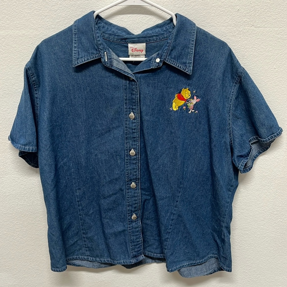Vintage Disney Denim Button Down Shirt Women’s Size XXL